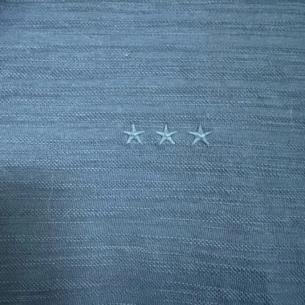 John Varvatos Polo Shirt Blue Short Sleeve Cotton Textured 3 Stars Size Large - Picture 3 of 7